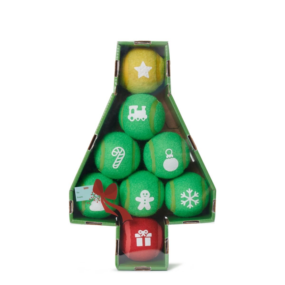 Deck The Balls Plush 8 Squeaky Tennis Balls Fetch Dog Toy