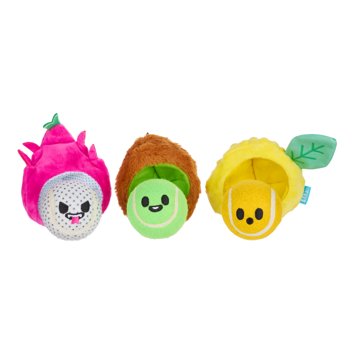 Fruity Cutie Tropical Trio Plush Multi-Part + Fetch Dog Toy