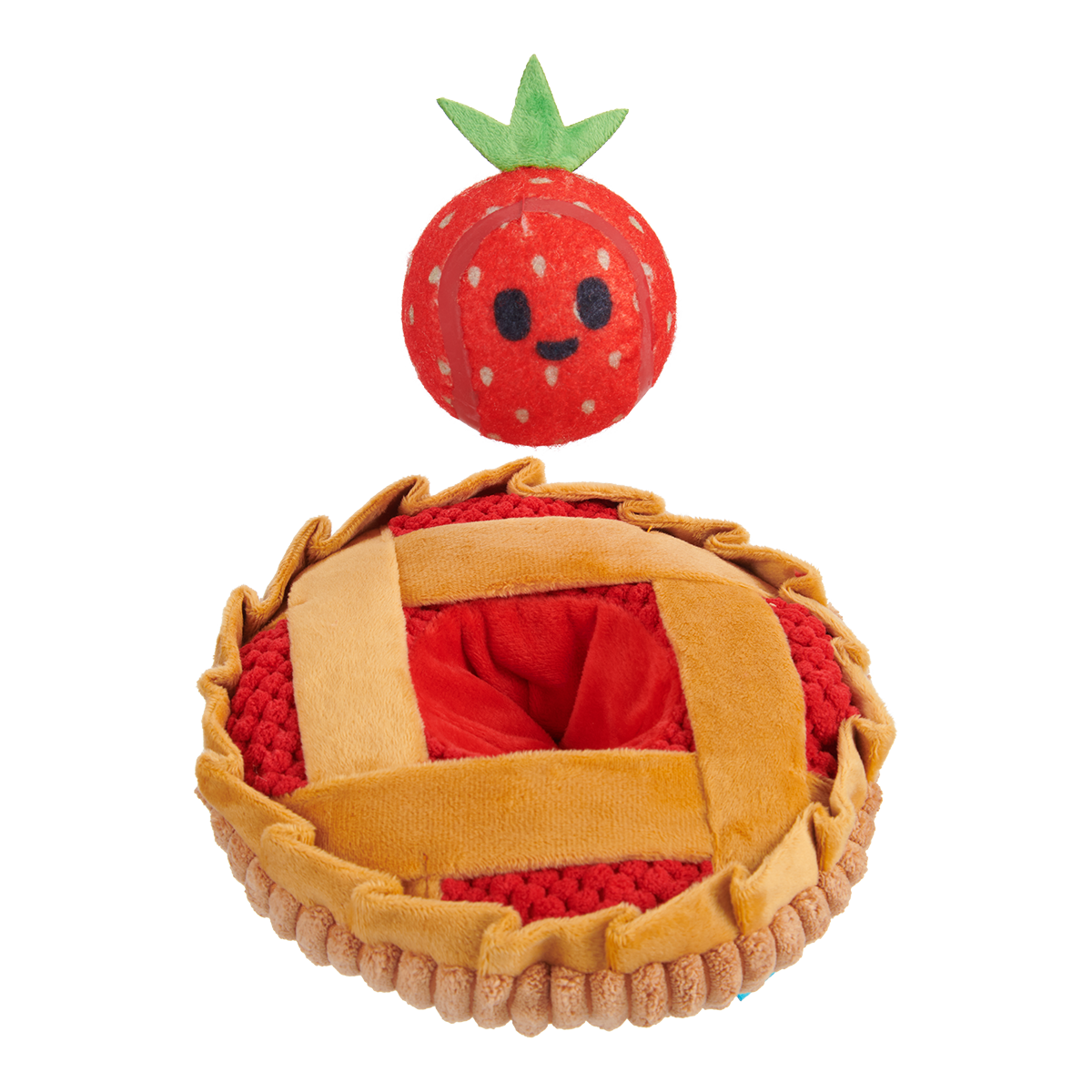 Strawberry Pie Plush Multi-Part + Enrichment Dog Toy