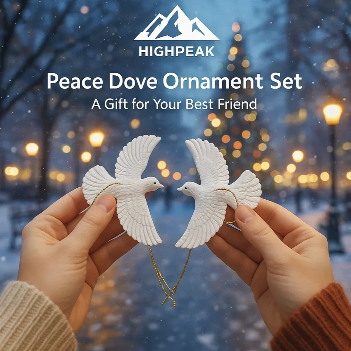 Peace Dove Ornament Set