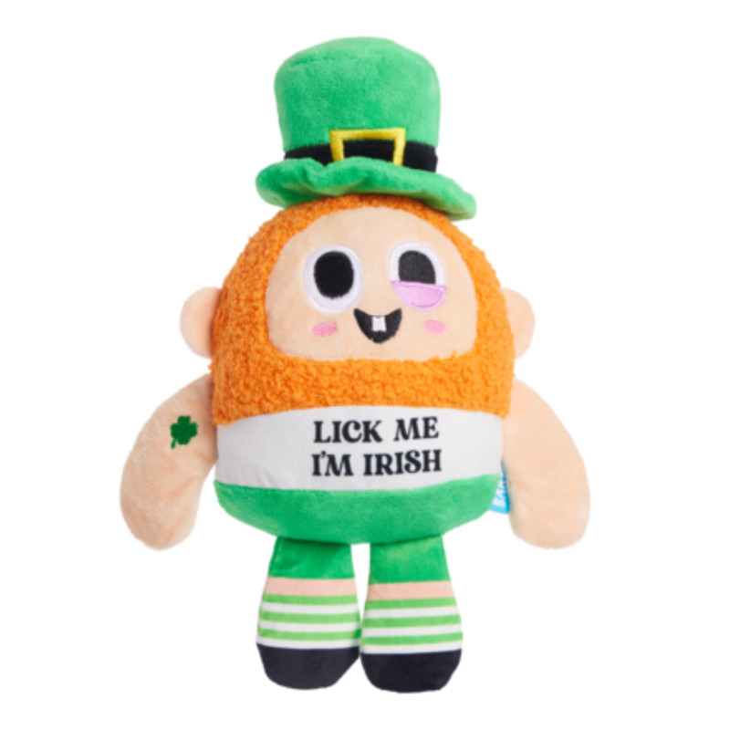 Lick Me Leprechaun Plush 2-in-1 Rip and Reveal + Gnaw Dog Toy