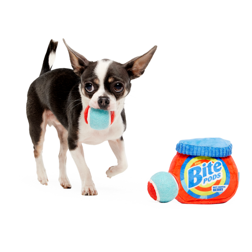 Bite Pods Plush Multi-Part + Fetch + Enrichment Dog Toy