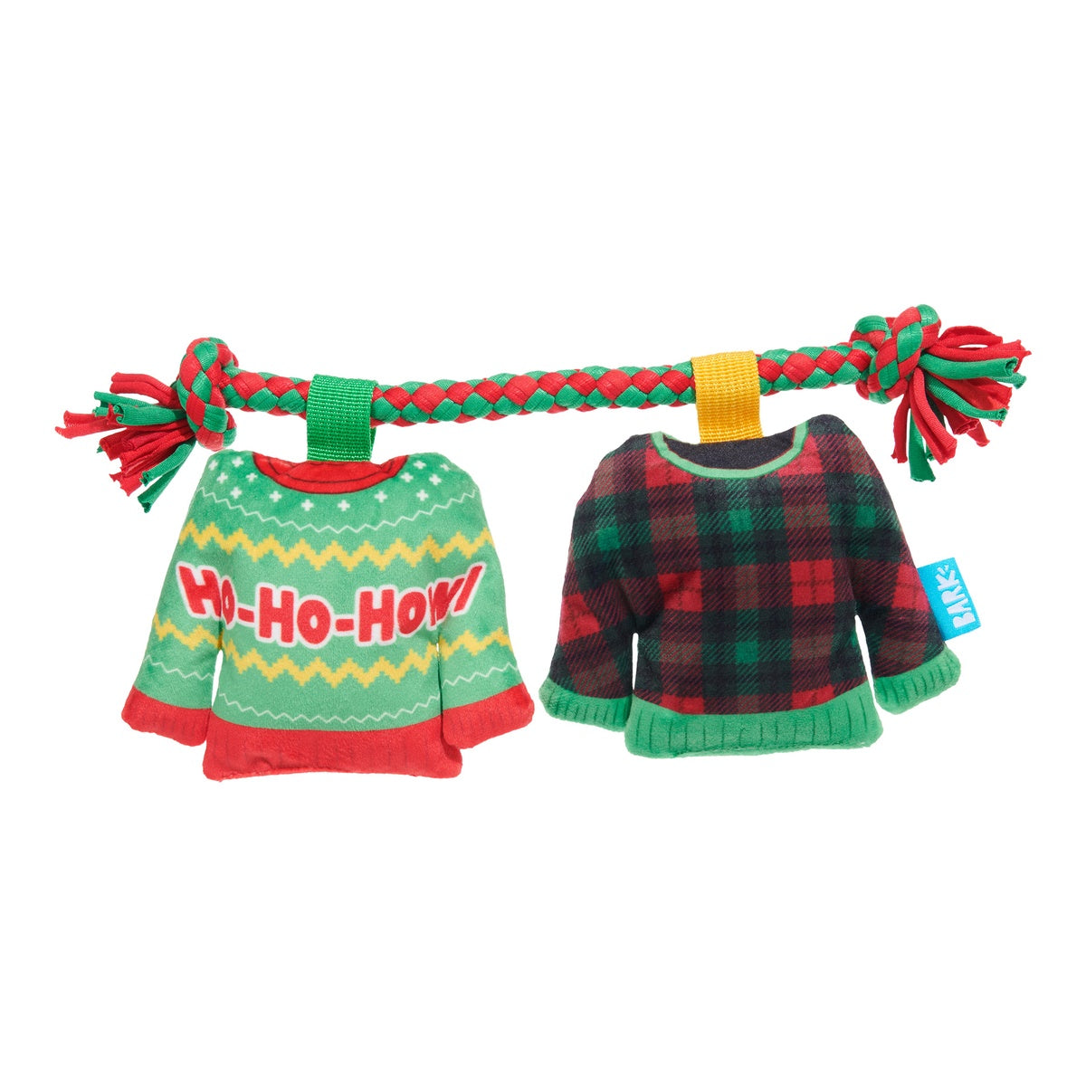 Christmutts Sweater Tug and Rope Plush Tug Dog Toy