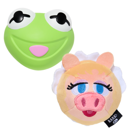 The Muppet Kermit & Miss Piggy Super Chewer Bundle Durable Multi-Part Dog Toy