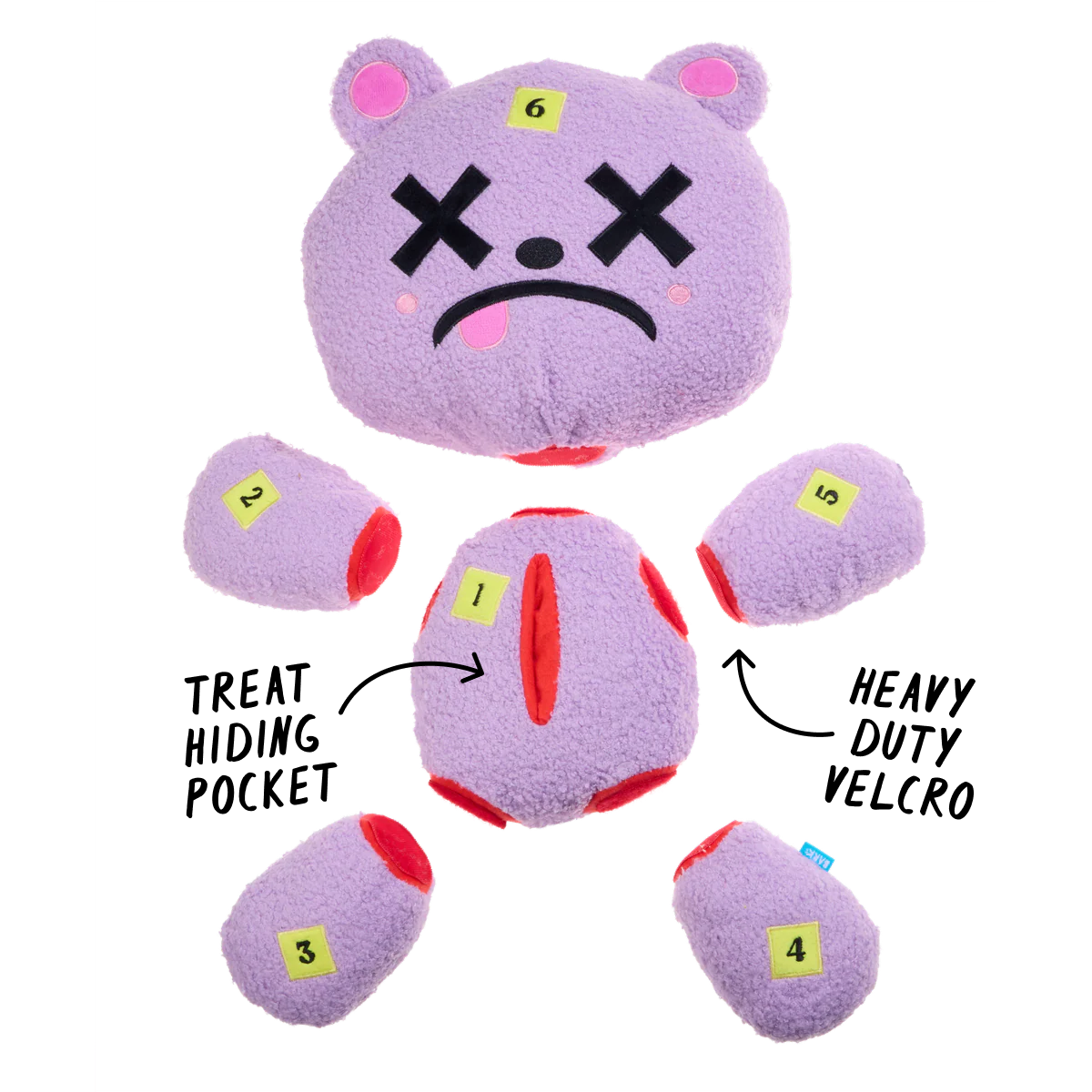 Deady Bear Plush Extra-Large + Multi-Part + Enrichment Dog Toy