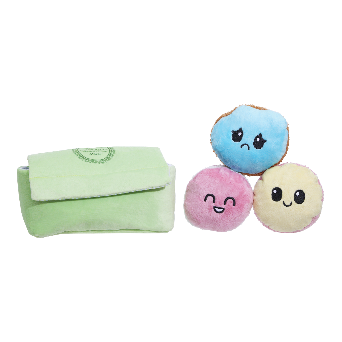 Wee Wee Macaroon Plush Multi-Part + Enrichment Dog Toy