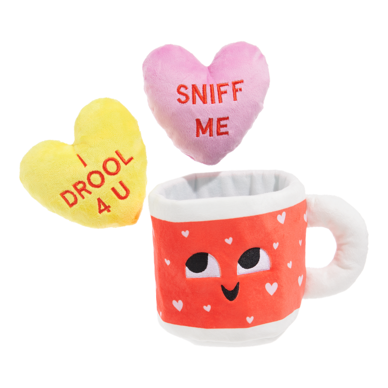 Mugs n' Kisses Plush Multi-Part + Enrichment Dog Toy