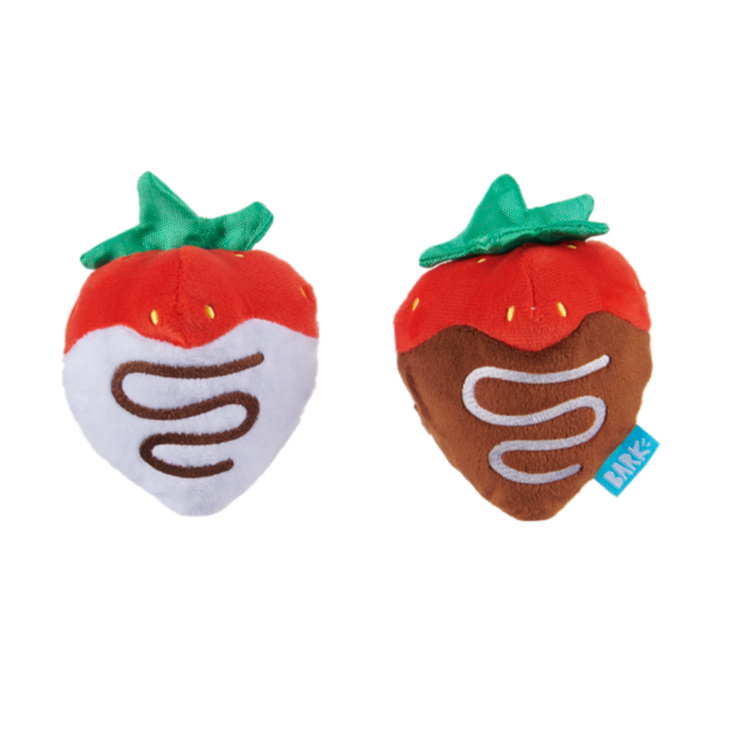 Chocolick Strawberries Plush Multi-Part Dog Toy
