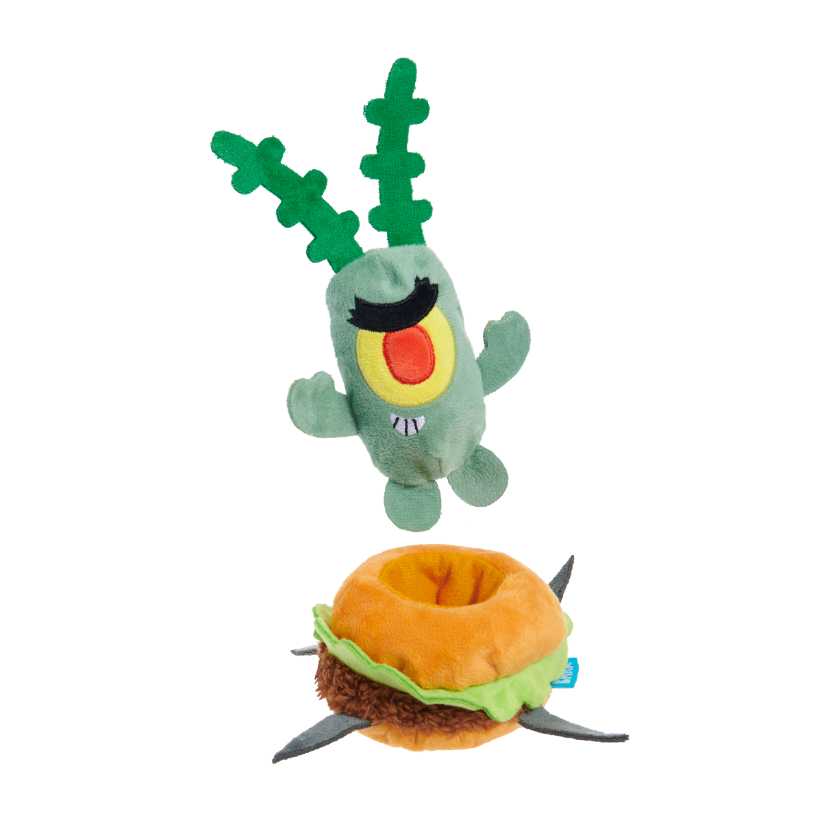 Patty Stealing Plankton Plush Multi-Part + Enrichment Dog Toy