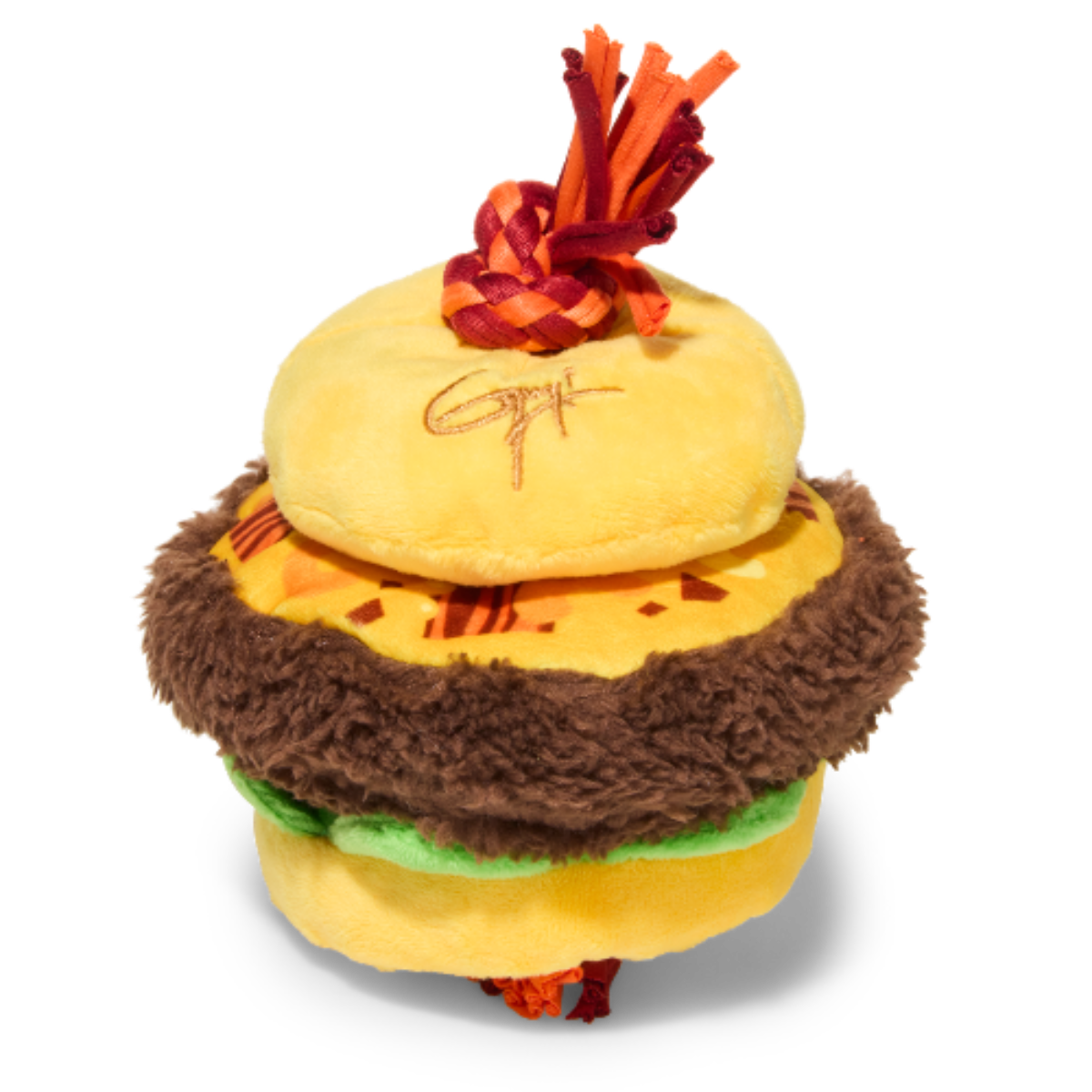 Barkin' Cheese Burger Plush Tug Dog Toy