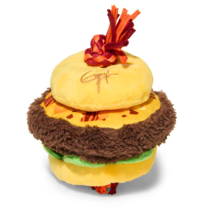 Barkin' Cheese Burger Plush Tug Dog Toy