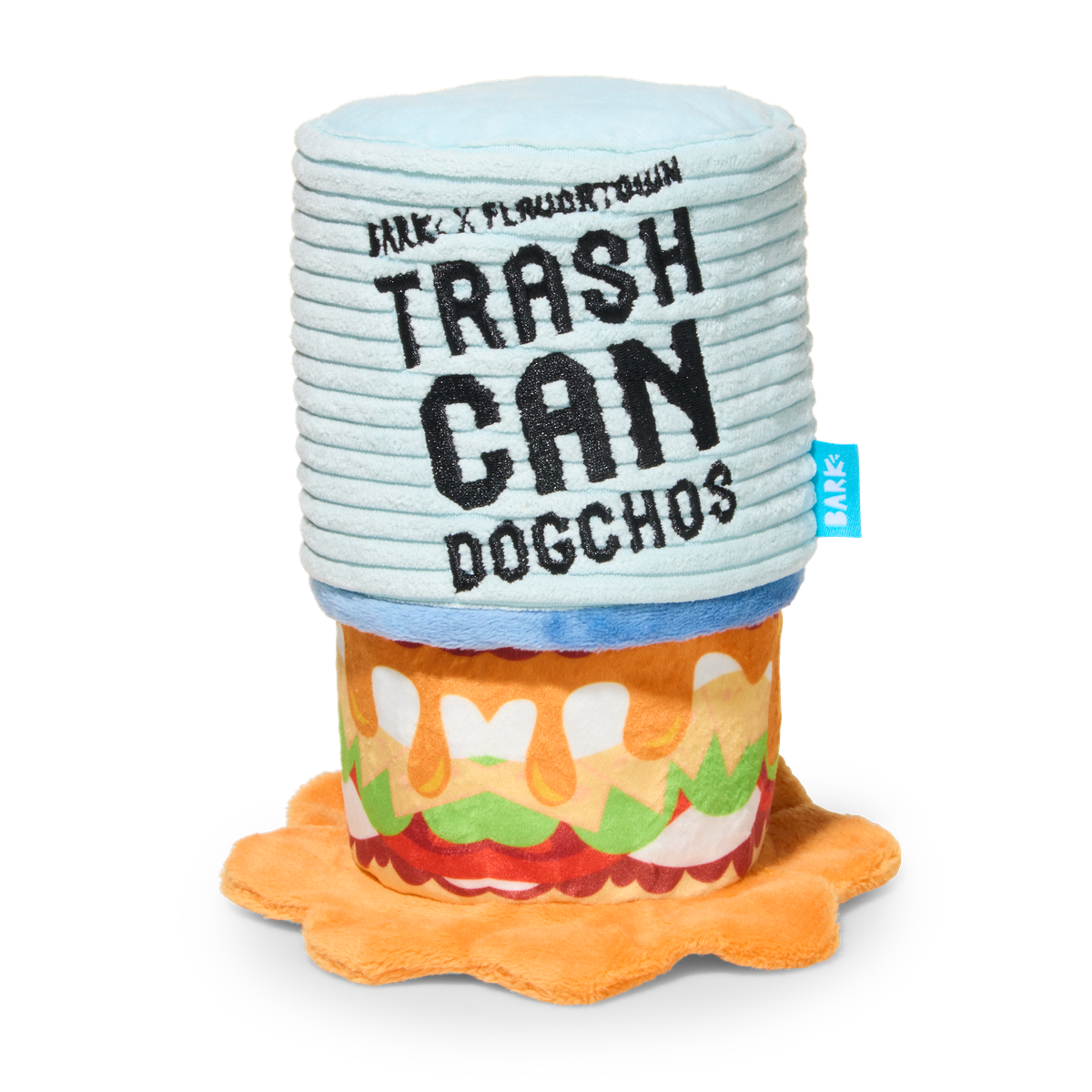 Trash Can Dogchos Plush Multi-Part + Enrichment Dog Toy
