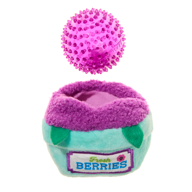 Blueberry Thrill Plush Multi-Part + Fetch + Enrichment Dog Toy