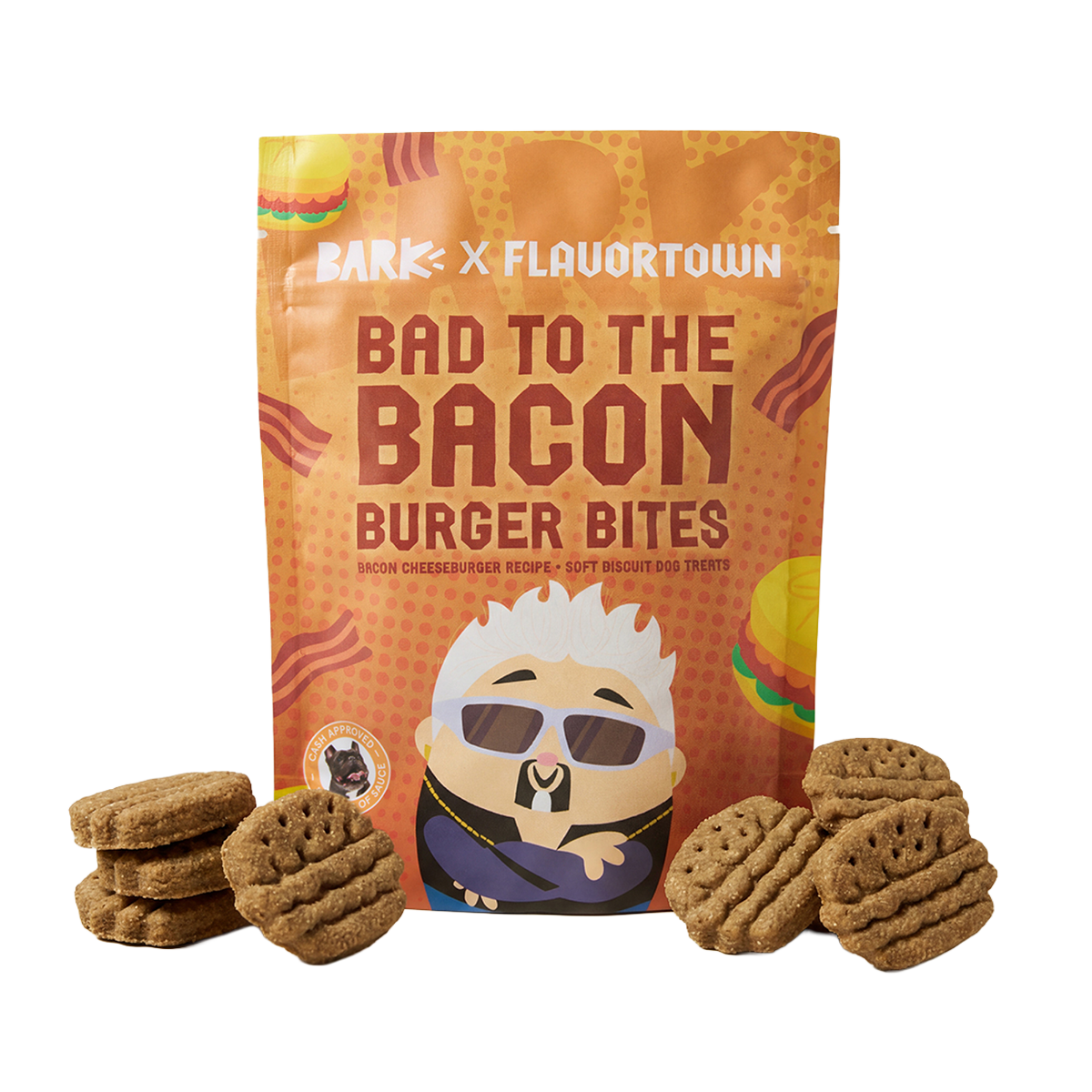 Bad To The Bacon Burger Bites Soft Biscuit Dog Treats, 4 oz