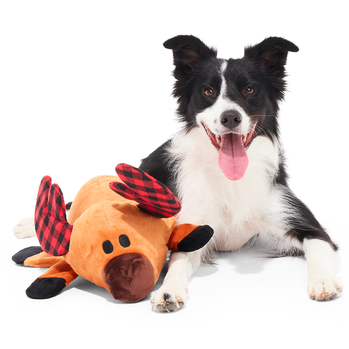 Buffalo Plaid Blitzen Plush Extra-Large + Tug Dog Toy
