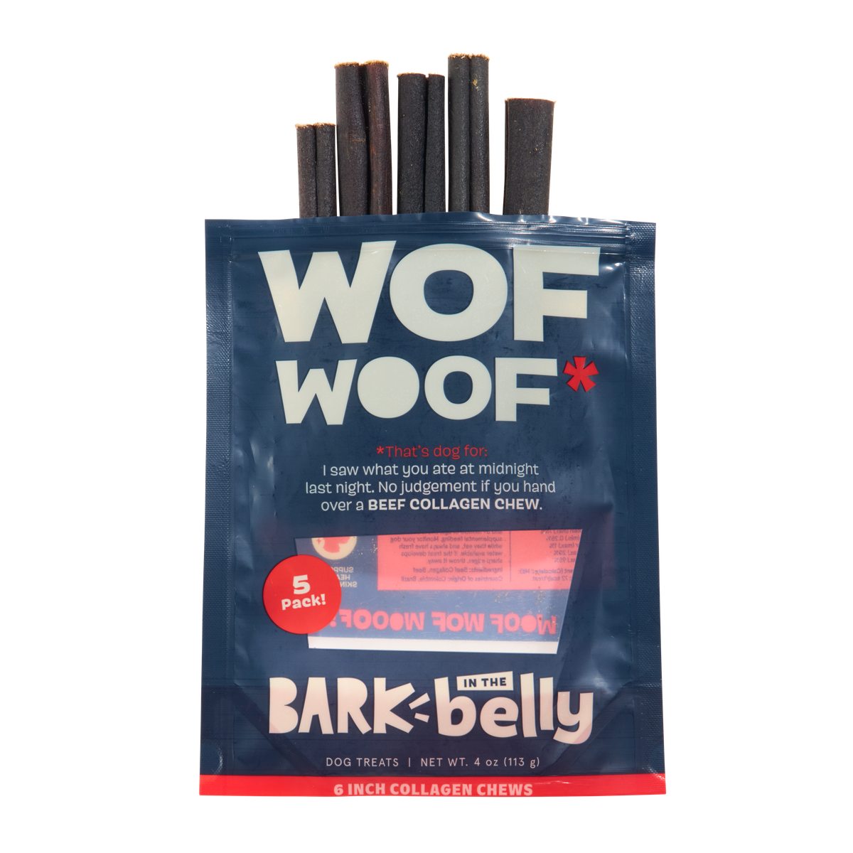 Beef Collagen Dog Chews, 5 Ct