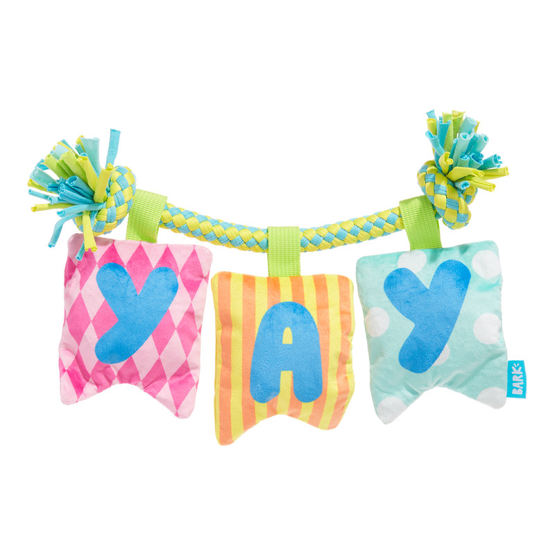 Happy Yay Banner Plush Tug Dog Toy