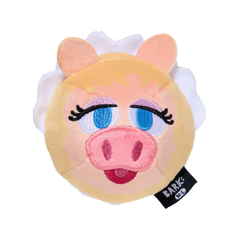 Miss Piggy as “Bouncing Emily Catch-it” Super Chewer Durable 2-in-1 + Fetch Dog Toy
