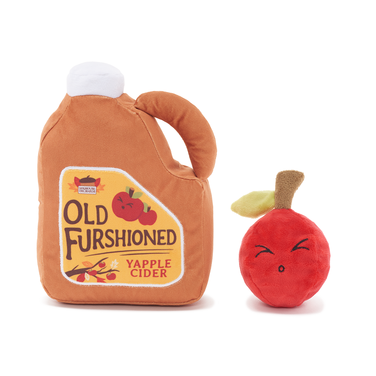 Old Furshioned Yapple Cider Plush 2-in-1 Dog Toy