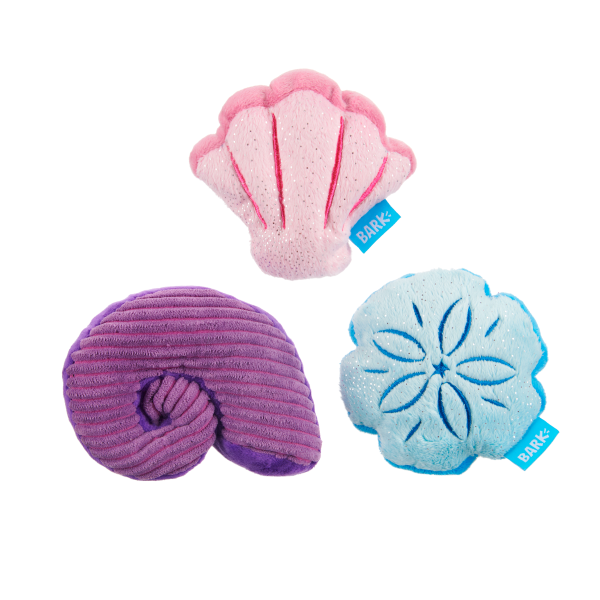 Fetchin' Squeakshells Plush Multi-Part Dog Toy