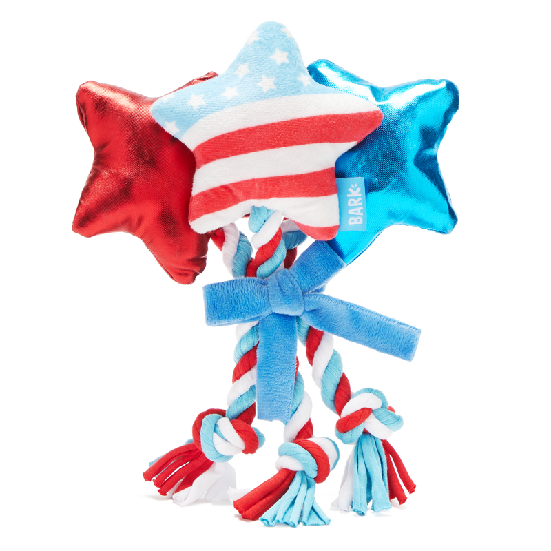 Star Spangles Plush Multi-Part + Tug Dog Toy