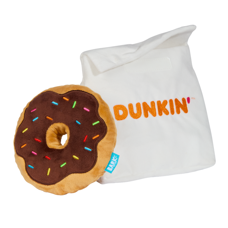 Dunkin'® Chocolate Frosted Donut Plush Multi-Part Dog Toy