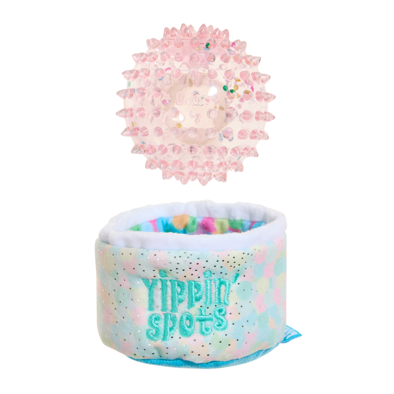 Yippin’ Spots Plush Multi-Part + Fetch + Enrichment Dog Toy