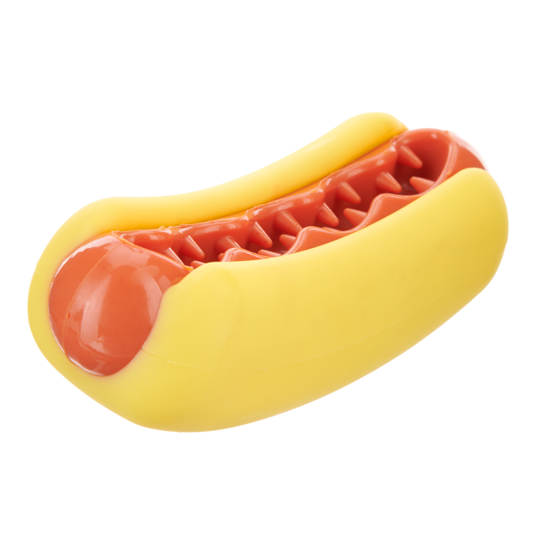 Treat Meat Hotdog Super Chewer Durable Enrichment Dog Toy