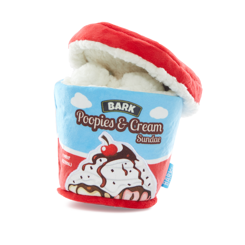 Poopies N' Cream Plush Tug + Enrichment Dog Toy