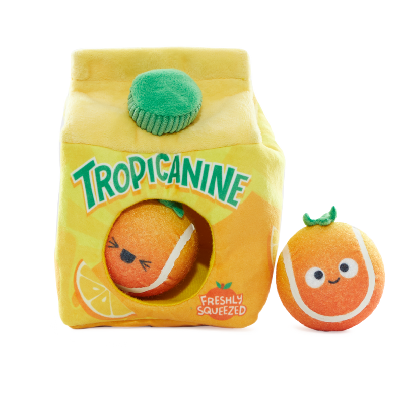 Fresh Squeaked OJ Plush Multi-Part + Enrichment + Fetch Dog Toy