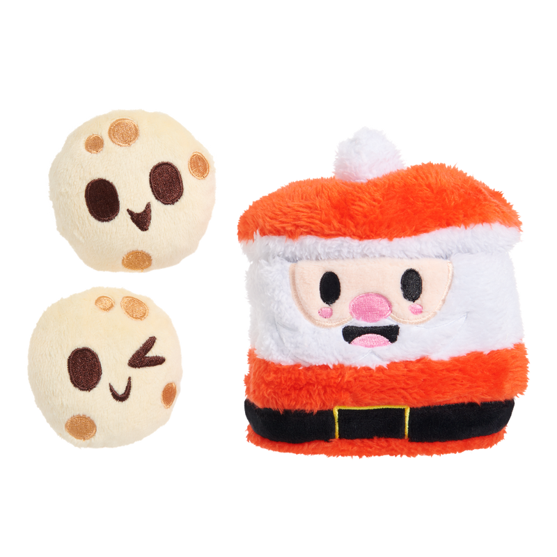 Santa's Jolly Cookie Jar Plush Multi-Part Dog Toy