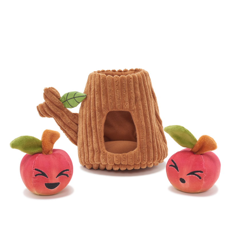 Them Apples Plush Multi-Part + Fetch + Enrichment Dog Toy