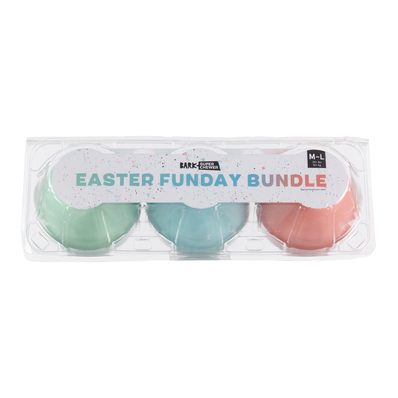 Easter Funday Bundle Super Chewer Durable Multi-Part + Fetch Dog Toy