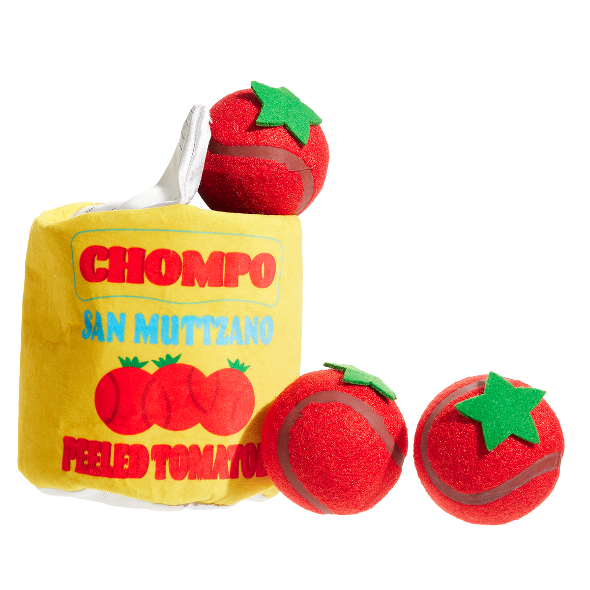 San Muttzano Tomatoes Plush Multi-Part + Enrichment + Fetch Dog Toy