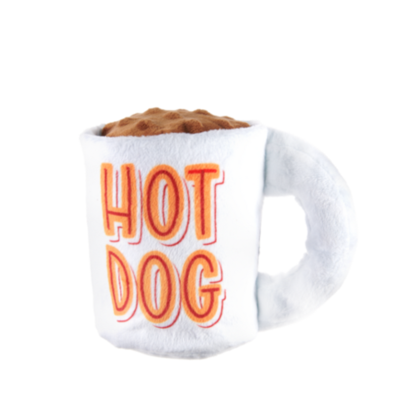 Hot Dog Mug Plush Tug Dog Toy