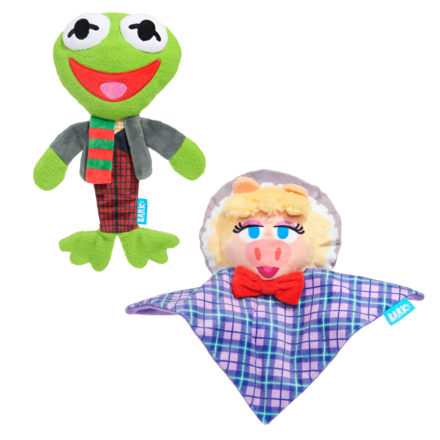 The Muppet Kermit & Miss Piggy Bundle Plush Multi-Part Dog Toy